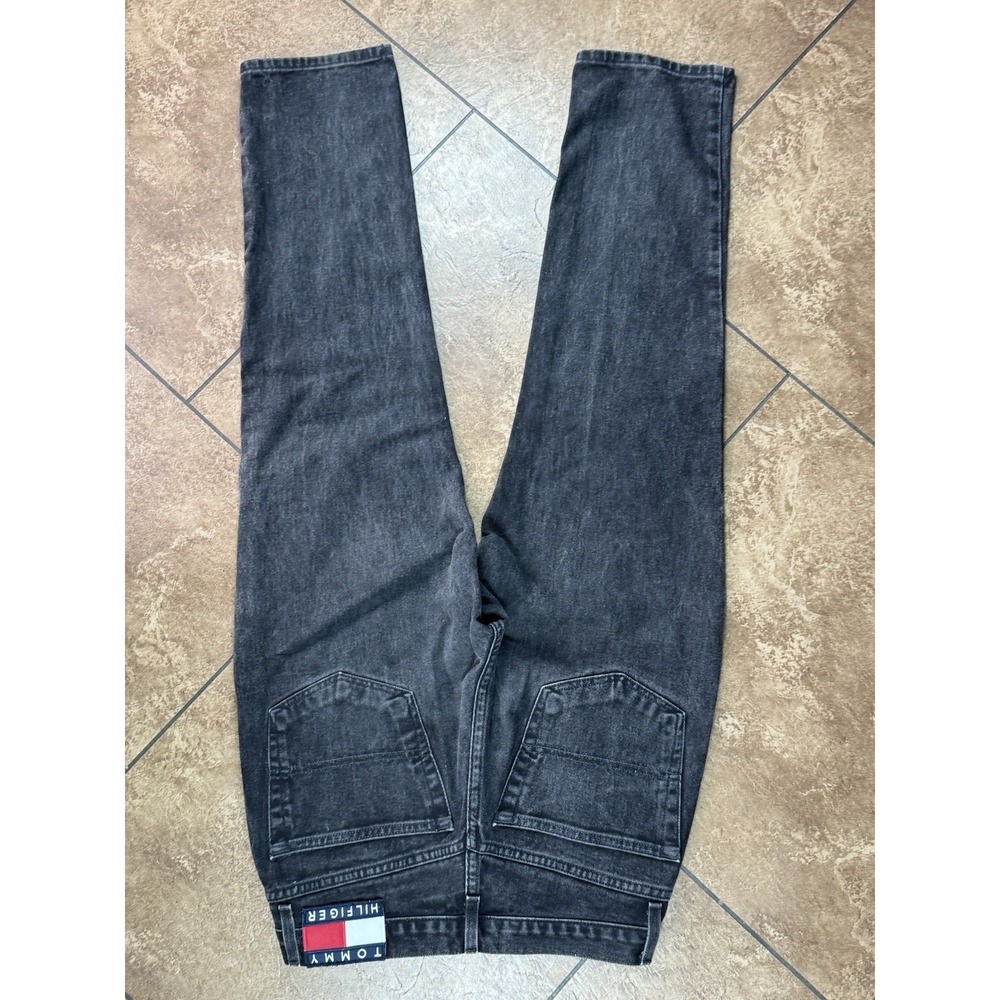 Vintage Tommy Hilfiger Women's Classic High Rise Straight Black Denim Jeans Logo - Picture 8 of 10